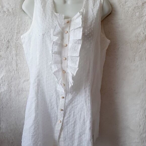 Josephine studio sz 10p white Swiss dot blouse - Picture 1 of 3